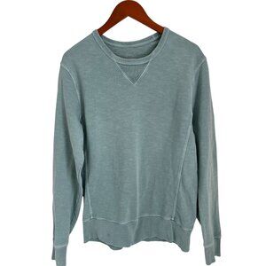 J.CREW Vintage-Look Garment-Dyed Crewneck Sweatshirt In Soft Green Size Med